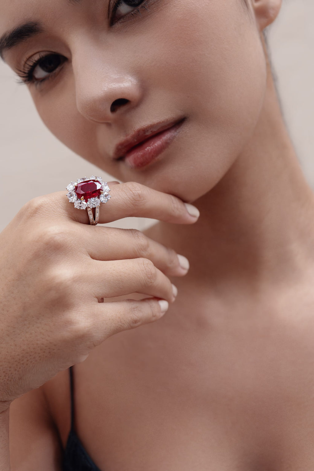 6.5 Carat Pigeon Blood Ruby Diamond Ring - Winfrey H.