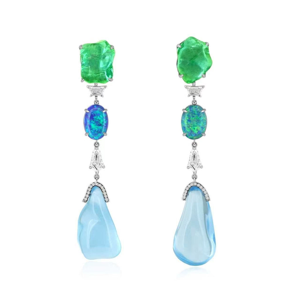 Aquamarine Glow Earrings - Winfrey H.