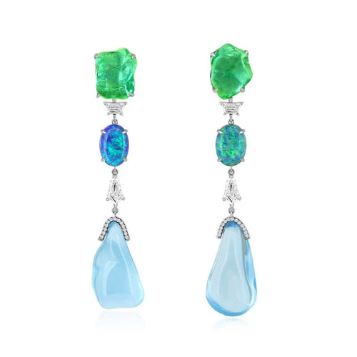 Aquamarine Glow Earrings - Winfrey H.
