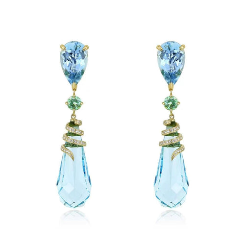 Aquamarine Radiant Flow Earrings - Winfrey H.