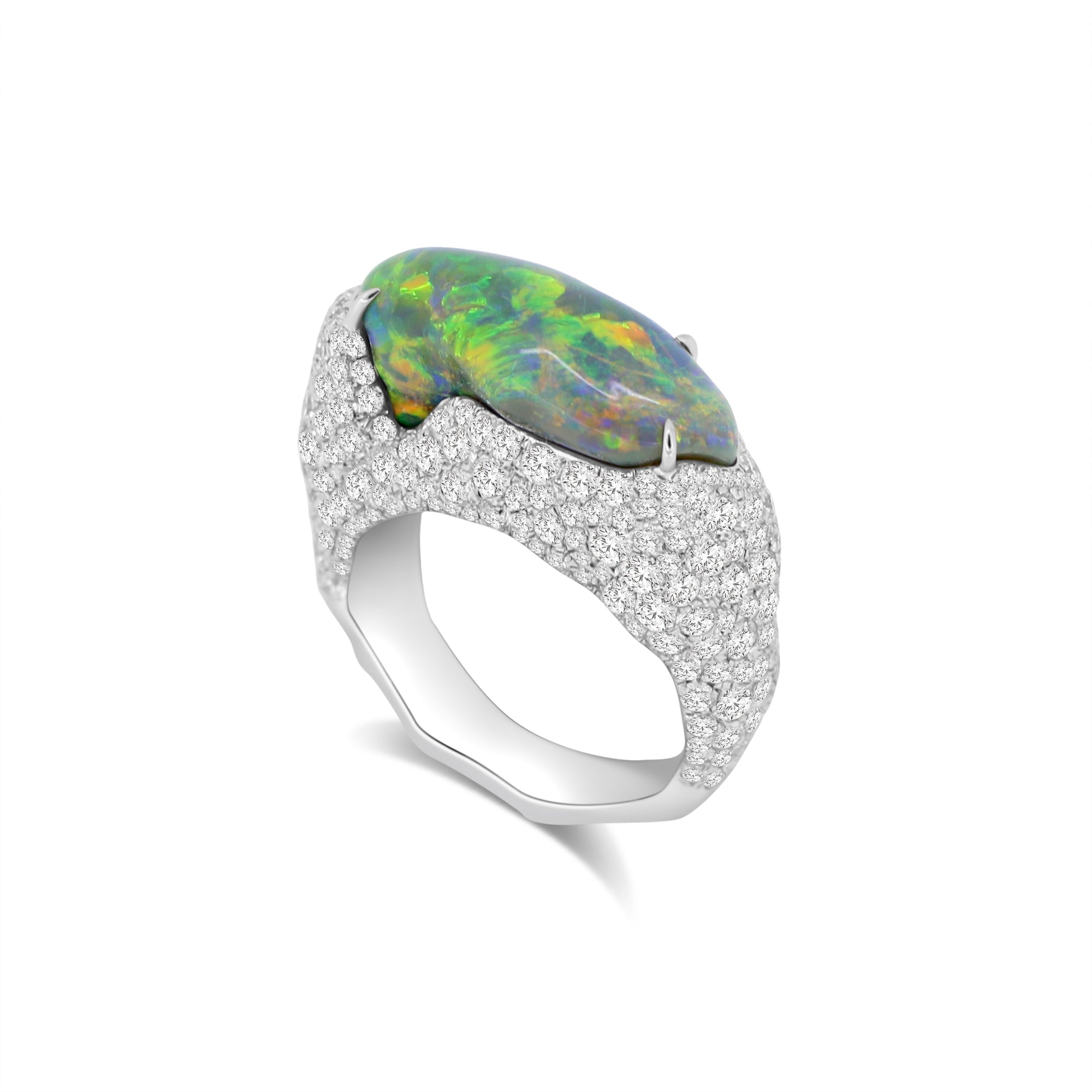 Black Opal and Diamond Ring - Winfrey H.