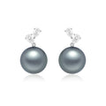 Black Pearl and Diamond Earrings - Winfrey H.