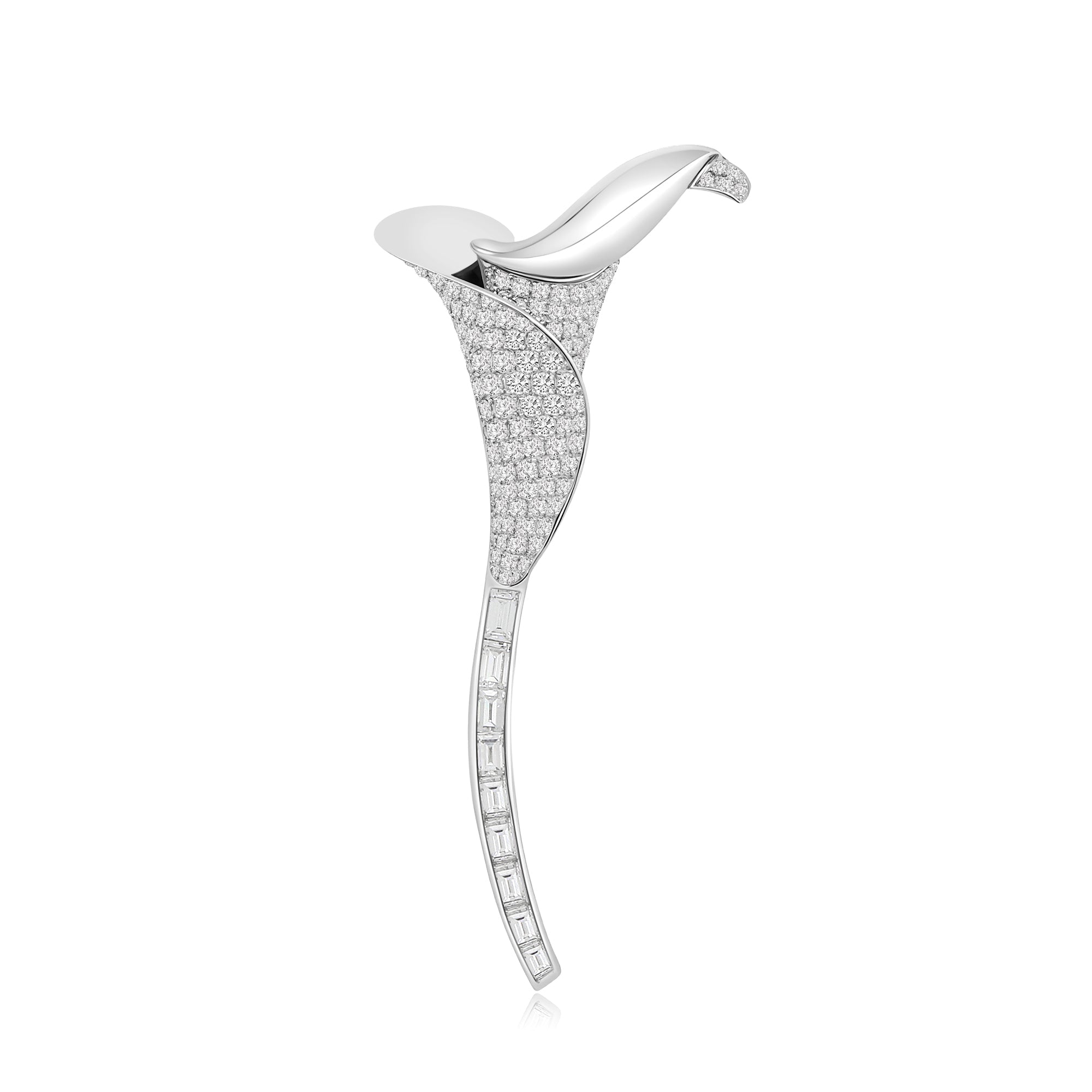 Calla Lily Diamond Brooch - Winfrey H.