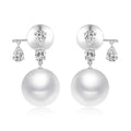Celeste Pearl Diamond Drop Earrings - Winfrey H.