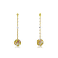 Colored Diamond Floral Drop Earrings - Winfrey H.