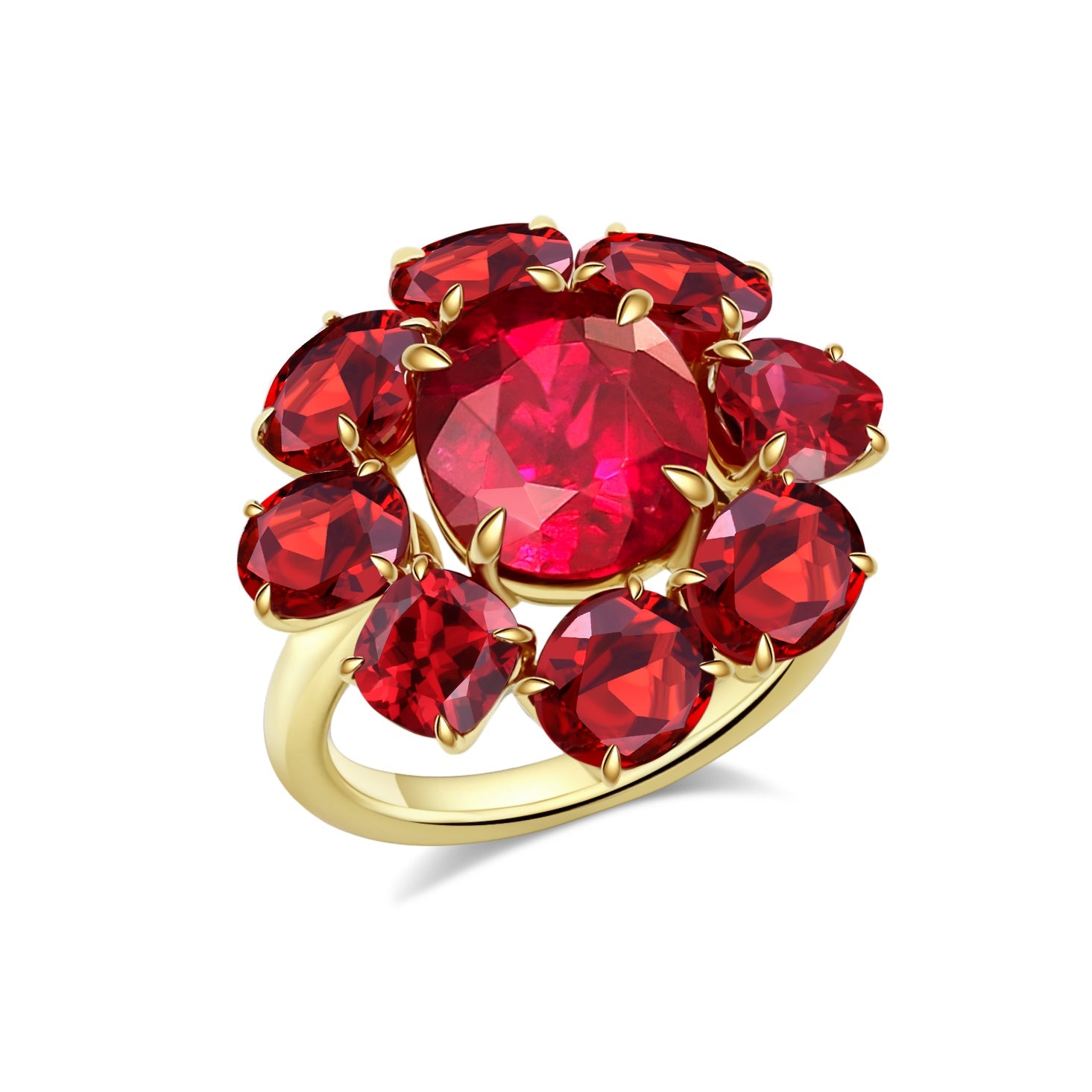 Crimson Bloom Ruby Ring - Winfrey H.
