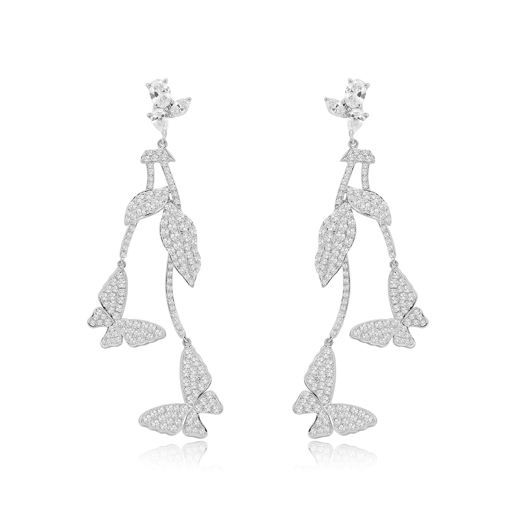 Diamond Flutter Butterfly Earrings - Winfrey H.