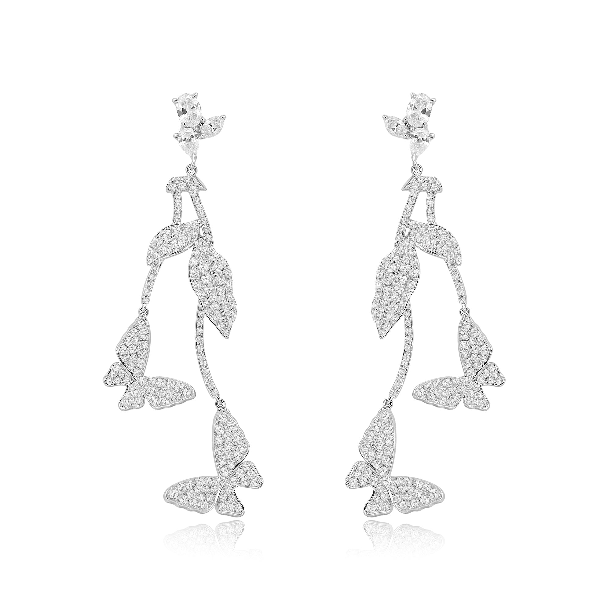 Diamond Flutter Butterfly Earrings - Winfrey H.
