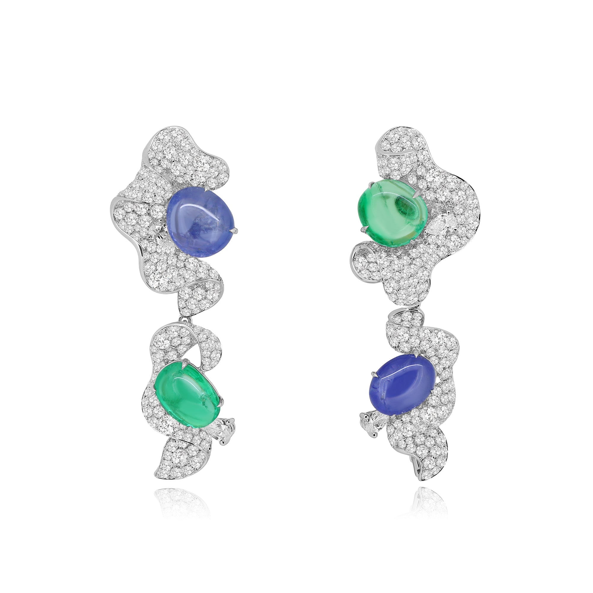 Emerald and Sapphire Earrings - Winfrey H.