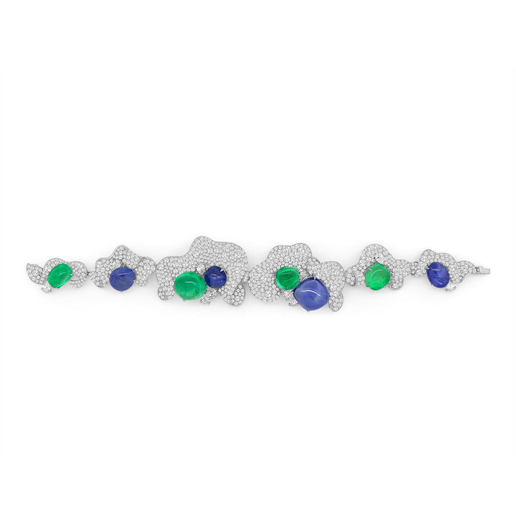 Emerald and Sapphire Earrings - Winfrey H.
