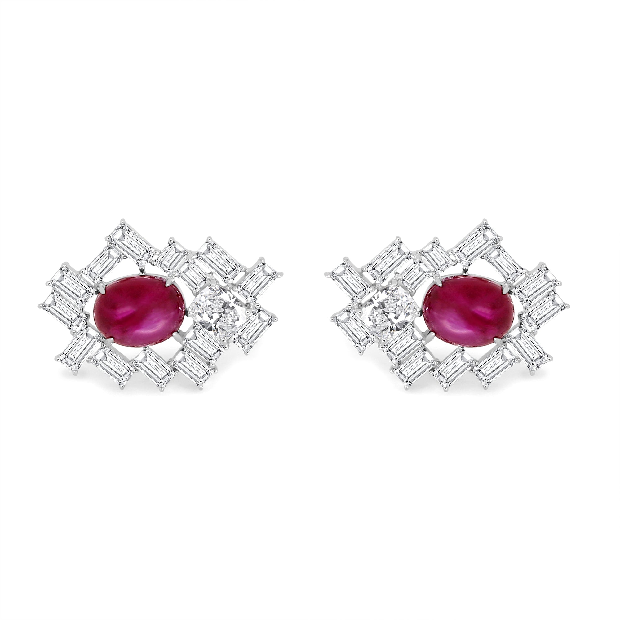 Geometric Star Ruby Earrings - Winfrey H.