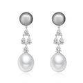 Grey South Sea Pearl Diamond Earrings - Winfrey H.