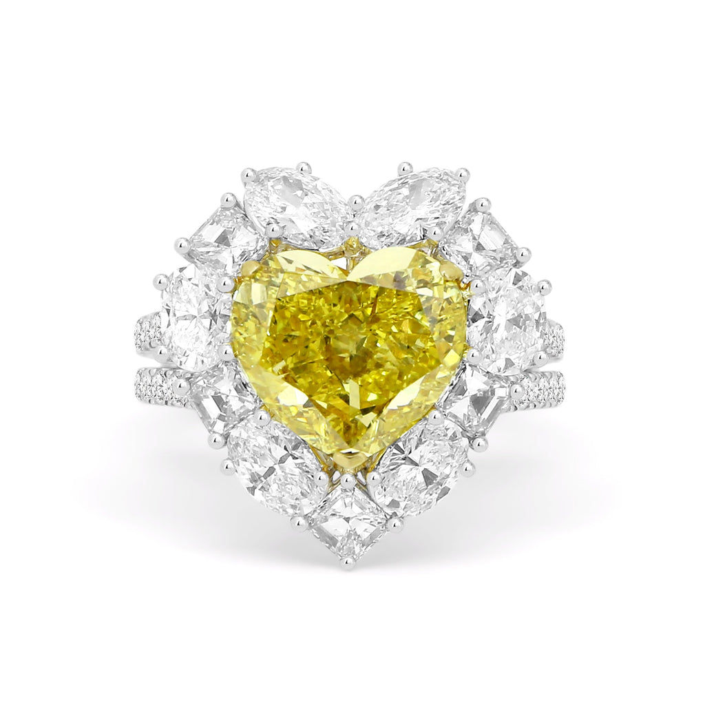 Heart - Shaped Yellow Diamond Ring - Winfrey H.