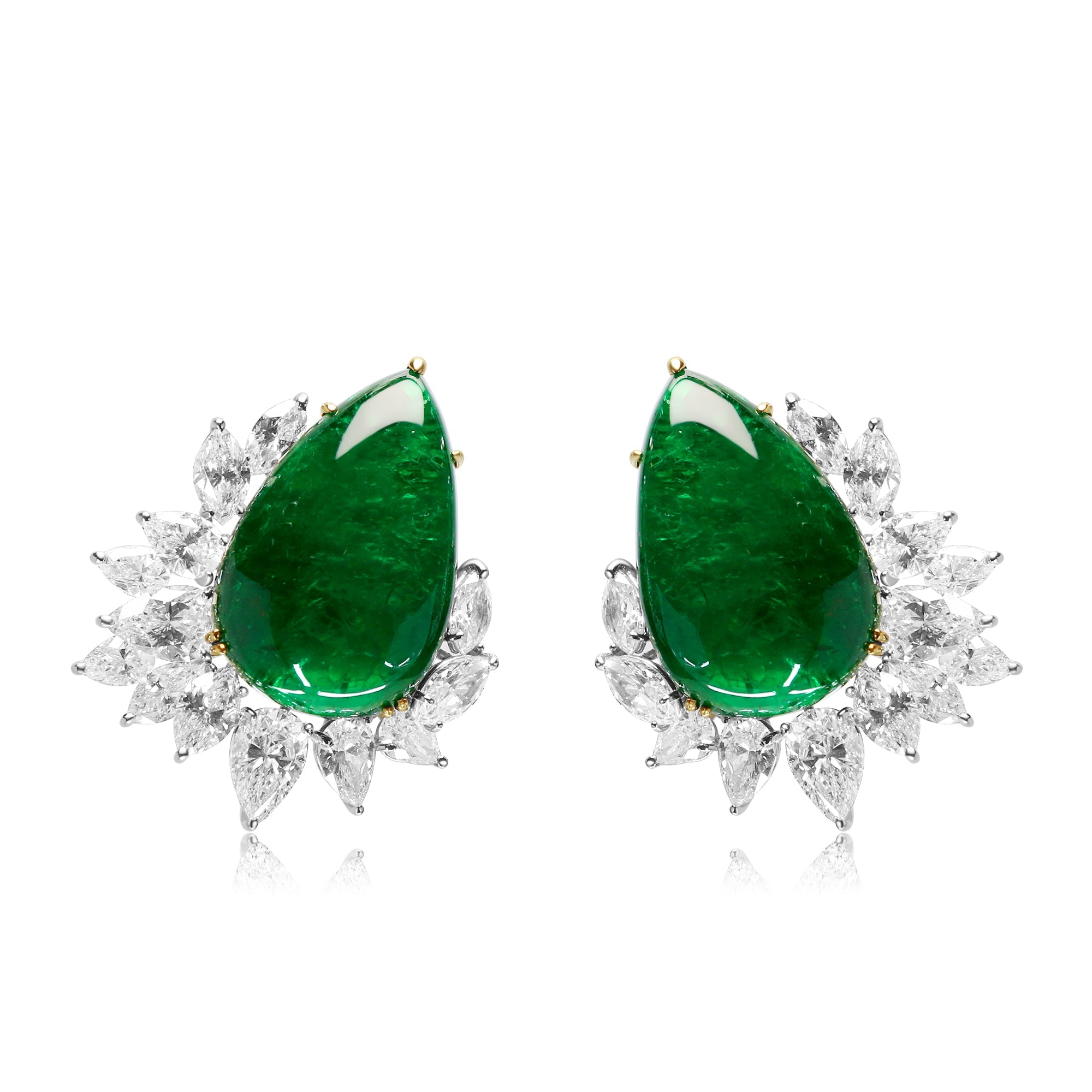 Pear - Shaped Emerald Earrings - Winfrey H.