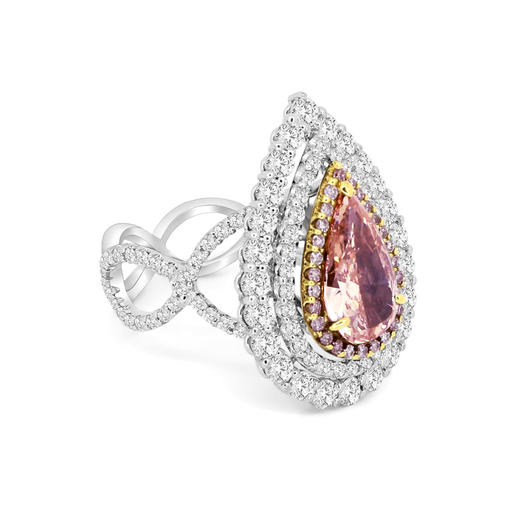Pink Pear Diamond Ring - Winfrey H.