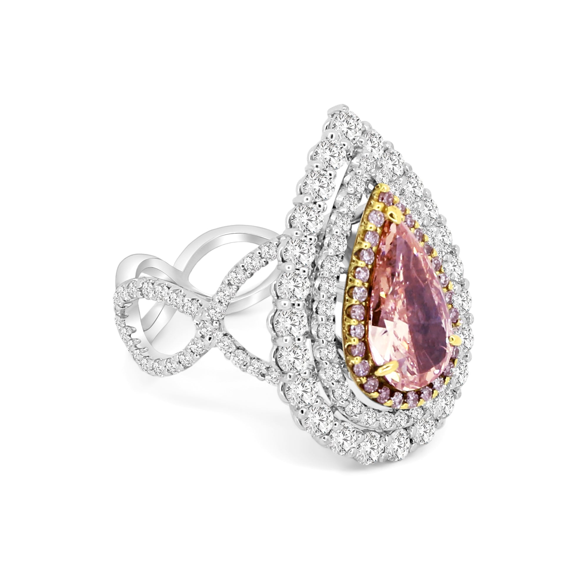 Pink Pear Diamond Ring - Winfrey H.