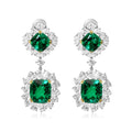 Radiant Square Drop Emerald Earrings - Winfrey H.