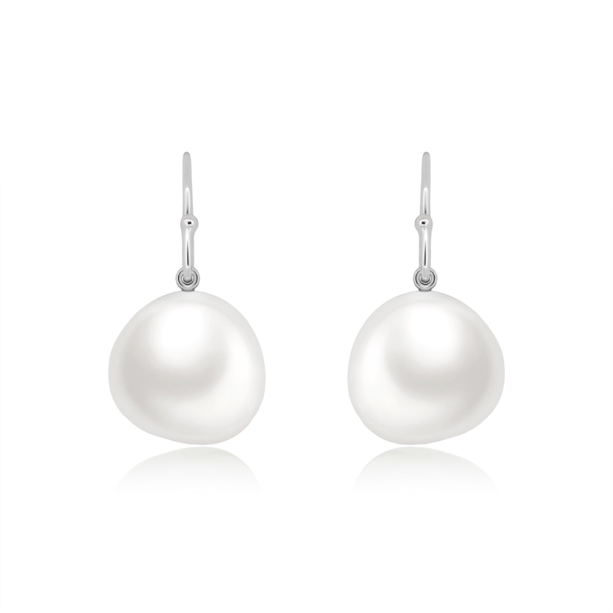 White South Sea Pearl Drop Earrings - Winfrey H.